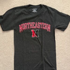 Champion Black and Red Northeastern Tee